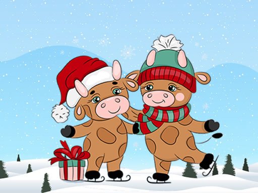 Cute Christmas Bull Difference oyunu