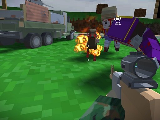 Play Blocky Zombie And Vehicle Shooting Game