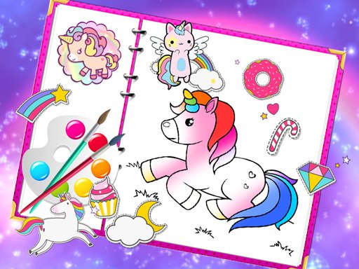Fabulous Cute Unicorn Coloring oyunu