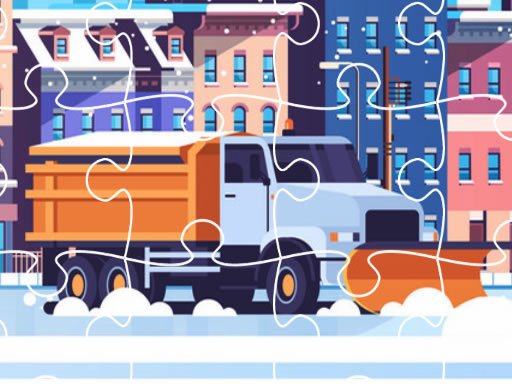 Snow Plow Trucks Jigsaw oyunu